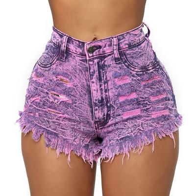 China 2021 New High-waisted Anti-wrinkle fashion woman ultra short clasp fringed denim women fringed shorts for sale