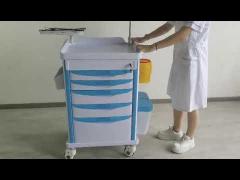 Plastic Medical Emergency Trolley Cart Back For Hospital