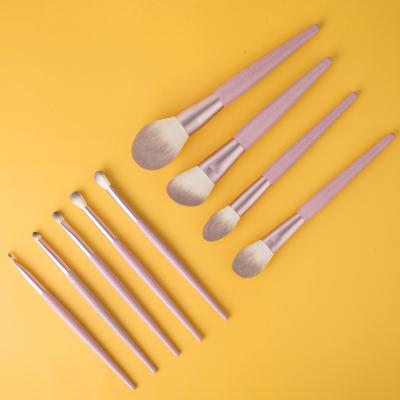 China 9PCS Face Wholesale Private Label Makeup Brushes Eco - Friendly Light Pink for sale