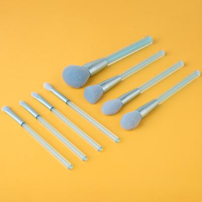 China 8PCS Blue Professional Facial Cosmetics Shadow Makeup Set Brushes for sale