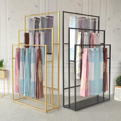 China For shop custom fabric workshop fabric display racks/scarf display rack/curtain hanging display rack for sale