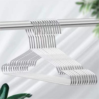 China Sustainable Clothing Store Dedicated Clothes Pants Hang Bold Silver Stainless Steel Hanger For Clothes Storage for sale