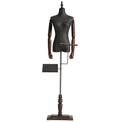 China Other Adjustable Half Black Standing Mannequin Upper Body Torso Female Low Torso Female Female For Costume Display for sale