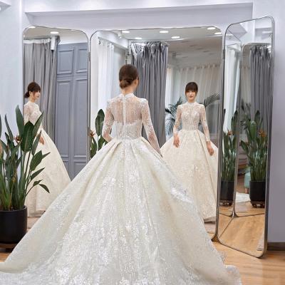 China Factory wholesale minimalist bridal store floor mirror large size square around full length mirror for sale