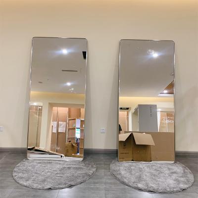 China Factory direct sales minimalist oversized arch aluminum alloy floor standing full body mirror for clothing store for sale