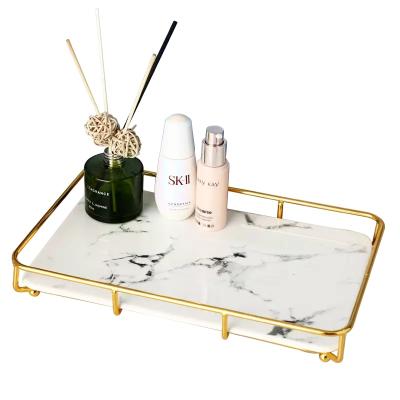 China Ceramic Storage Home Office Consolidation Sustainable Cosmetic Tray Storage Rack for sale