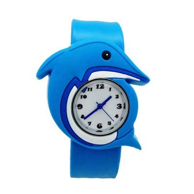 China Non-Specific Promotional Custom Design Kids Animal Shaped Watch Slap Watches Quartz Rubber Children's Watches For Girls Boys for sale