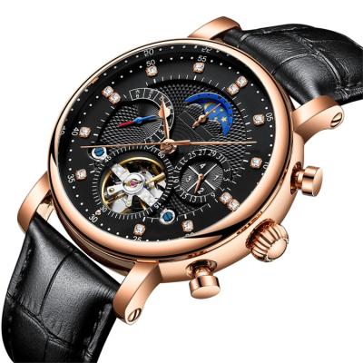 China High Quality Automatic Mechanical Men's Titan Watch Moon Tourbillon Phase Mechanical Calendar Repeater Factory Watch for sale