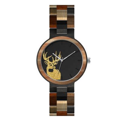 China Custom Auto Date Your Fashion Brand Reloj Men And Women Wood Watches for sale