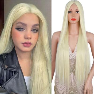 China Good Quality Synthetic Hair Wigs Wave Beautiful Silky Straight Silky Straight Hair Wigs For Black Women for sale