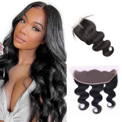 China Hd Hot Natural Black Thin Swiss Lace Transparent Body Wave Human Hair Virgin Sale 4x4 Virgin Closure for sale