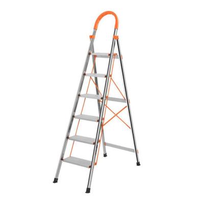 China Folding Ladders Combination Step Extension Ladder L Iron 5 Steel Stairs Movable Ladders With Platform Safety Handrail Stainless Pool Steps for sale