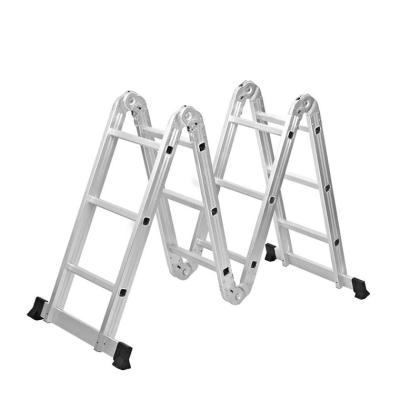 China Tactical Folding Ladders Folding Ladder 16 Steps 10 Meter Aluminum Two Step Fold Up Extended Scaffold For Roof Carbon Extension Safety for sale