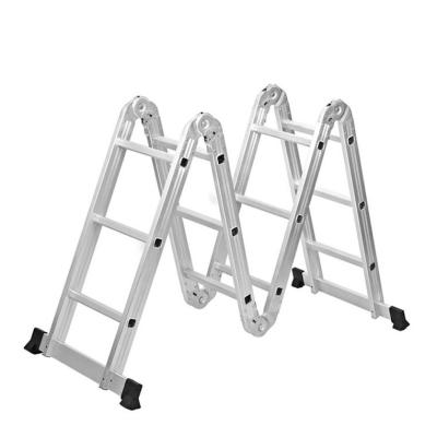 China Folding Ladders Firefighter Extension Ladder Heavy Duty Convert To Portable Single Fold Household 4 Straight Aluminum Step for sale