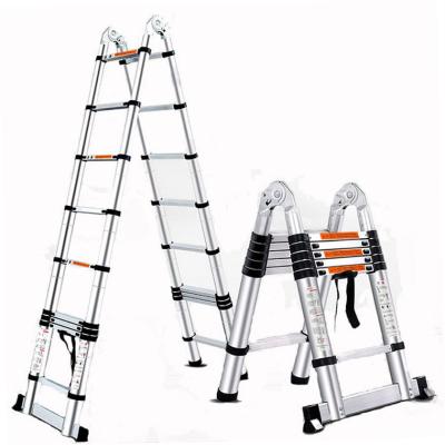 China Folding Ladders Double Folding Home Aluminum Ladder Telescopic Stair Ladder Combination New Attic Extended Universal Attic Extension for sale