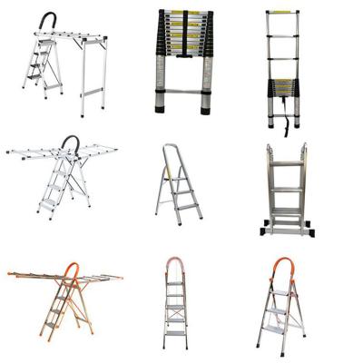 China Aluminum Folding Ladders 6M Fiberglass Ladder Adjustable 24 Hook 10Ft Roof Extended Pole Manufacturers With Railing Platform Library Chair for sale