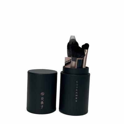 China Custom Biodegradable Fancy Magnet Makeup Brush Set Packaging Box Makeup Brush Gift Cylinder Box for sale