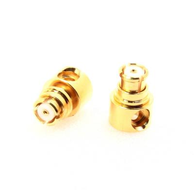 China SMP Brass Connector Solder Right Angle Plug For RG405 .086 for sale