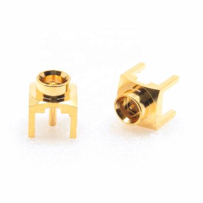 China SMP Brass Connector Straight PCB Mount Jack Limited Detent for sale