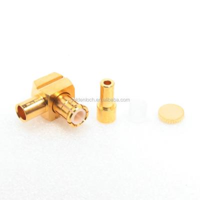 China MCX Right Angle Connector Crimp Plug For 1.13mm 1.32mm 1.37mm 400-1112U1-XX-50 for sale