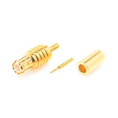 China Straight Brass Connector MCX Crimp Socket For RG178B/U, 196A/U for sale