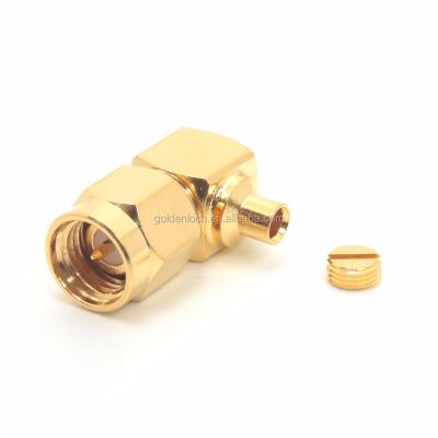 China RF SMA Connector Solder Right Angle Plug For RG405 .085 for sale