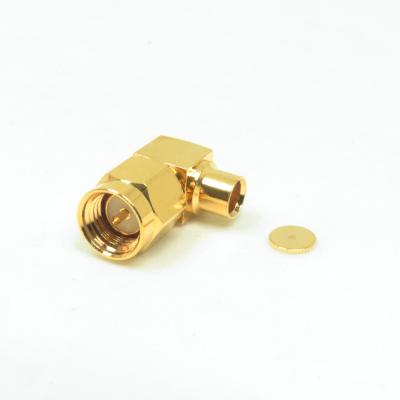 China SMA Right Angle Male Connector Solder For RG402 .141 1436-1182D1-29-50 for sale