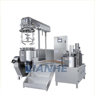 China Viscous Liquid Vacuum Homogenizer Mixer Supplier, Vacuum Emulsifying Mixer For Cosmetics, 500 L Vacuum Mixer for sale