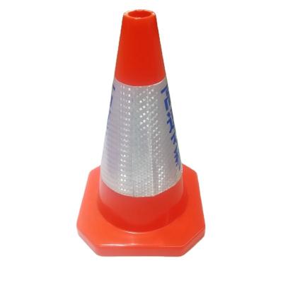 China 50cm Heavy Duty Orange 1.8 Kg PVC Road Traffic Cones With 33cm Tape Reflective Traffic Cone LZ-215 for sale