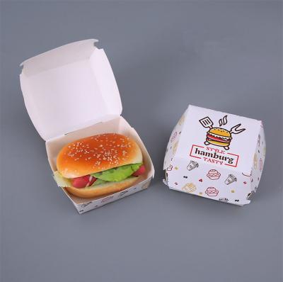 China Food Grade Disposable Disposable Premium Custom Printed Cold Paper Food Packaging Container Burger Box for sale