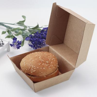 China Mini Take Out Fast Food Disposable Container Wrapping Paper Hamburger Packing Box for sale