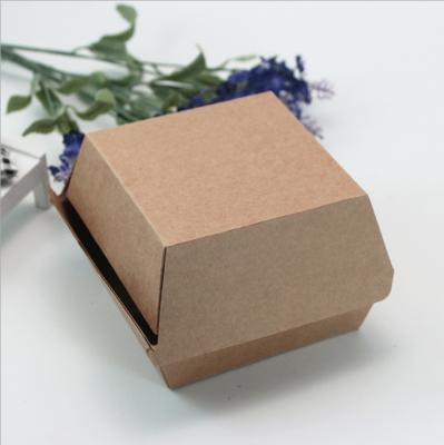 China Disposable Eco-Friendly Disposable Craft Food Paper Lunch Food Hamburger Packaging Container Box for sale