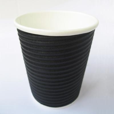 China Wholesale Modern Black Disposable 8oz Double Wall Corrugated Coffee Paper Cups for sale