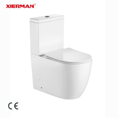 China Geberit High Quality Modern Toilet Ceramic Bathroom Double-Flow CE Two-Piece Toilet Bowl with P-trap for sale