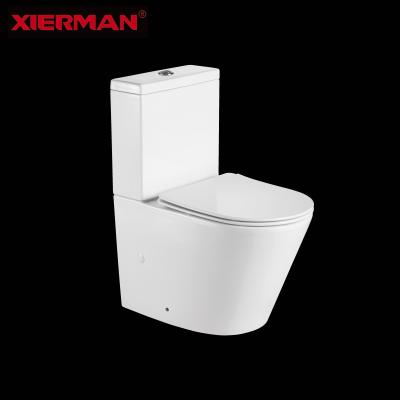 China Double-Flow Factory Supply High Quality Ceramic Two Piece Toilet Bowl Wash Down With CE WELS Water Mark for sale