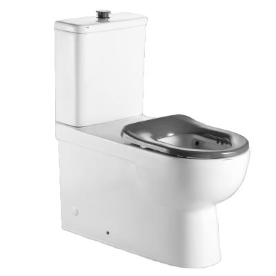 China 2021 Double-flush Watermark Modern Floor Mount Two Piece Disable Handicapped Toilet for sale