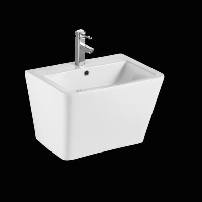 China Best Selling Modern Low Price Square Ceramic Wall Hung Basins for sale