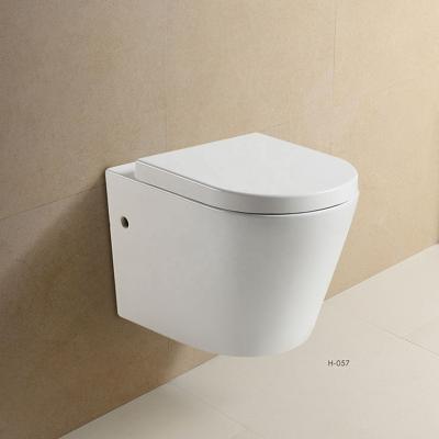 China Double-Flow Sanitary Ware Rimless Toilet One-Piece Toilet Hidden Tank Toilet Wall Mounted Hung Toilet Wc for sale