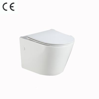 China 2020 New Design Double-Flow European Style Closet Ceramic Hidden Cistern With Rimless Flush Wall Hung Toilet for sale