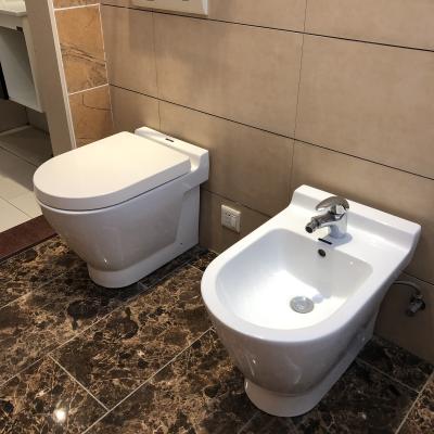 China West Double-flush Back To Wall WC Wash Down Floor Standing Hotel Concealed Toilet for sale