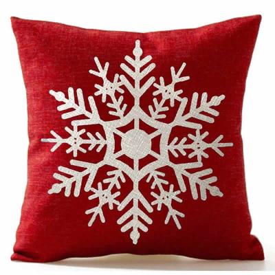 China 2020 New Design Portable Christmas Red Snowflake Decorative Tile Case Cushion Pillows Cover for sale