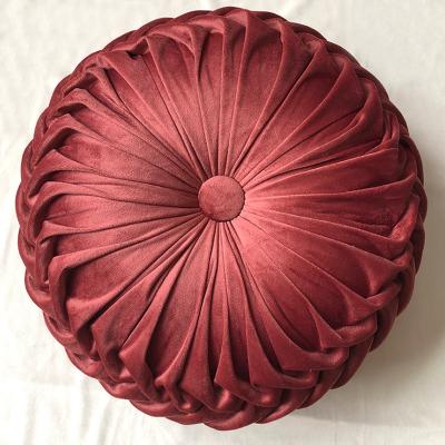 China Top Quality Popular Pumpkin Folded Round Pillow Cover Sofa Home Decorative Custom Round Pillow for sale