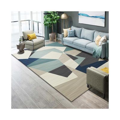 China 100% Anti-slip Modern Geometric Printing Fabric Polyester Carpet Living Room Rugs Non-slip Blankets for sale