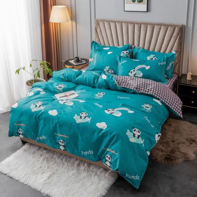 China Customized Nondisposable 100% Cotton Sanding Bedding Set Bedding Sheets Set Cotton Sanding Comforters Sets for sale