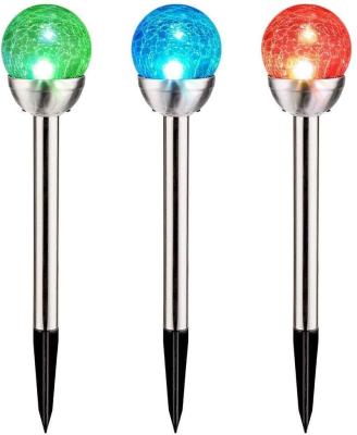 China Solar Garden Lights Outdoor Yard Decoration Split Glass Ball Dual LED Garden Lights for sale