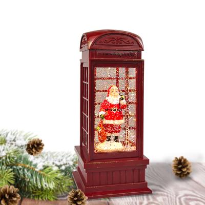 China Home Decoration Snow Globe Lit Glitter Water Lantern Party Supplies Acrylic Led Phone Booth for sale