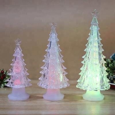 China New Item Christmas Decoration 2020 Christamas Glitter Ornament Acrylic Christmas Tree With Lights for sale