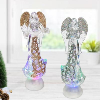 China Indoor Water Liquid Glitter Factory Direct Selling Angel Decor Swirling Glitter Lit Christmas for sale