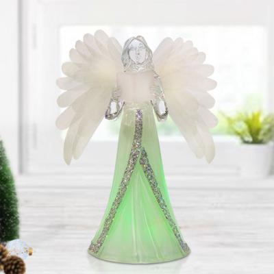 China Indoor Color Changing Christmas Angel Sculpture Sequined Dresses for sale