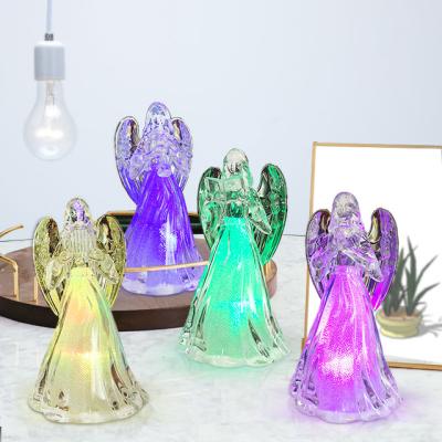 China Beautiful Indoor Product Led Light Christmas Angel Acrylic Figurines for sale